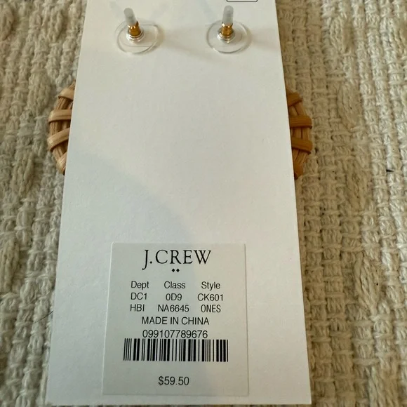 J. Crew Pearl and Wood earrings NWT - Picture 3 of 3